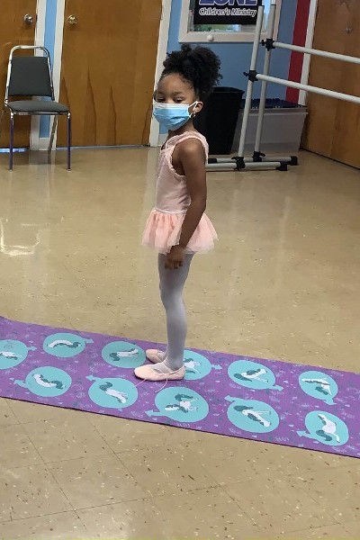 Little girl on ballet dress